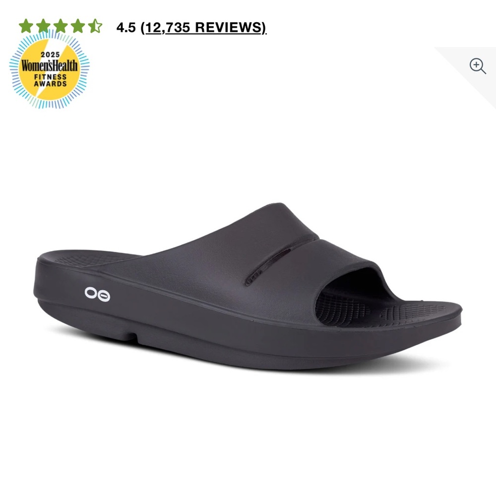 OOFOS Women's Black Slide Sandals